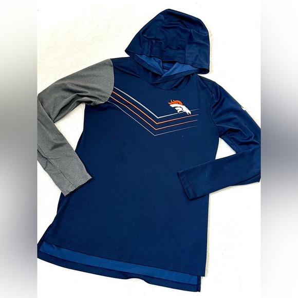 Nike Dri-Fit NFL Denver Broncos Lightweight Hooded Top - Small - Picture 1 of 11